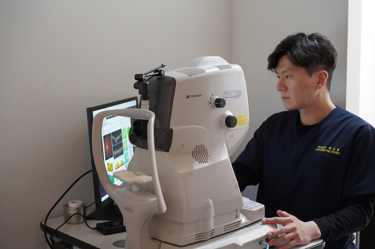 Eye examination at St. Mary's Jin Eye Center, Gangnam Seoul