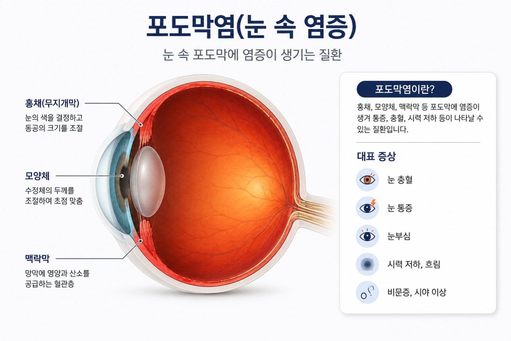 포도막염 치료 기간은? 한쪽 눈이 뿌옇게 보인다면 포도막염 증상일까?