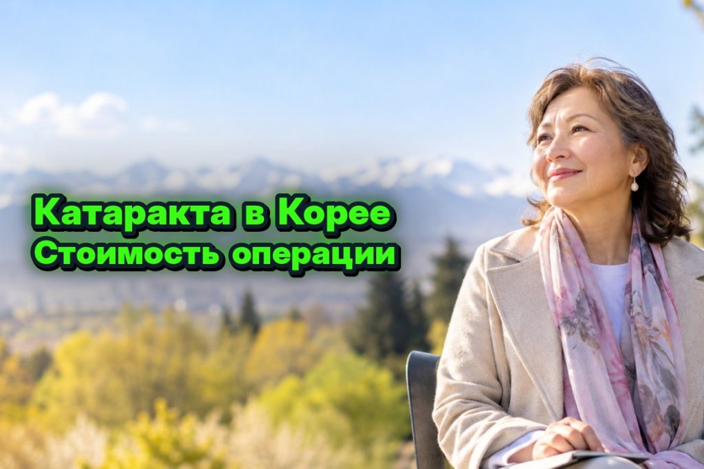 Стоимость операции катаракты в Корее — женщина за 60 отдыхает на скамейке в парке с блокнотом