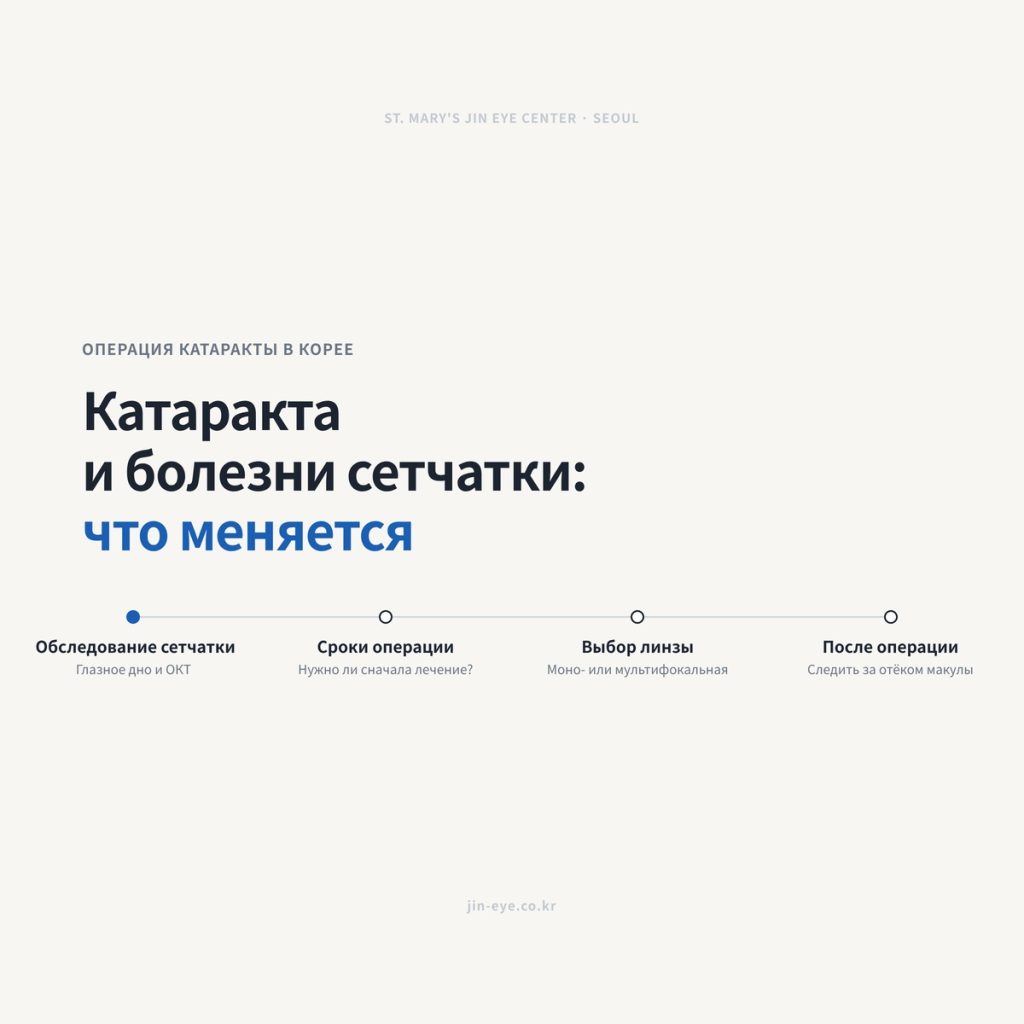 Операция катаракты в Корее при заболеваниях сетчатки: что меняется