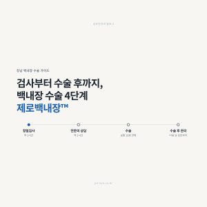 강남 백내장 수술 제로백내장 4단계 — 정밀검사, 전문의 상담, 수술, 수술 후 관리